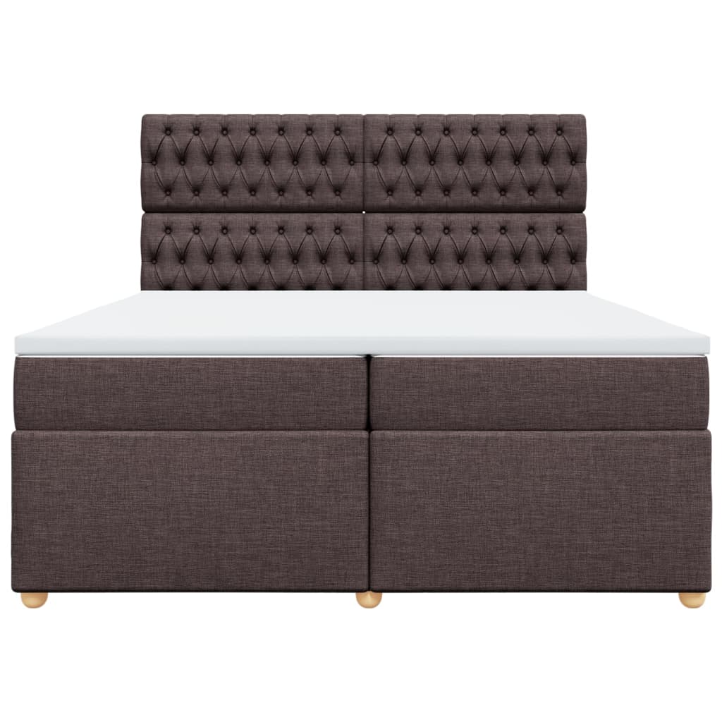 vidaXL Boxspring met matras stof donkerbruin 200x200 cm bruin, foto 4