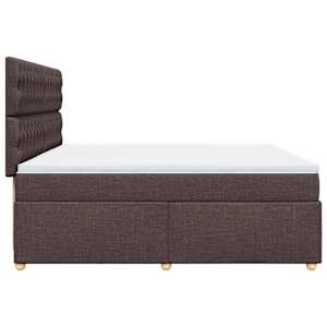 Box spring postel s matrací tmavě hnědá 200x200 cm textil - obrázek 5