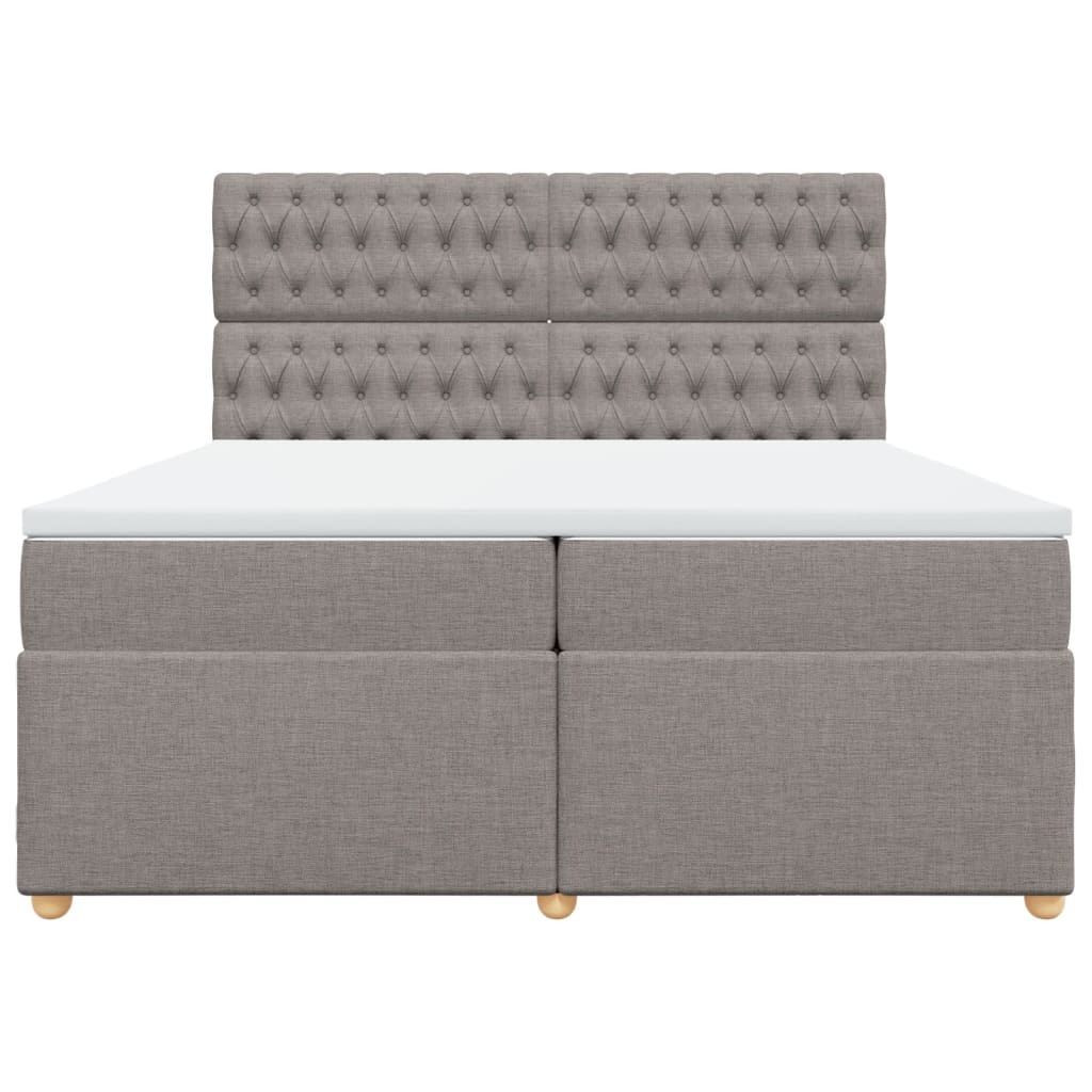 vidaXL Boxspring met matras stof taupe 200x200 cm, foto 4