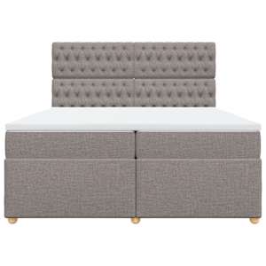 Box spring postel s matrací taupe 200x200 cm textil - obrázek 4