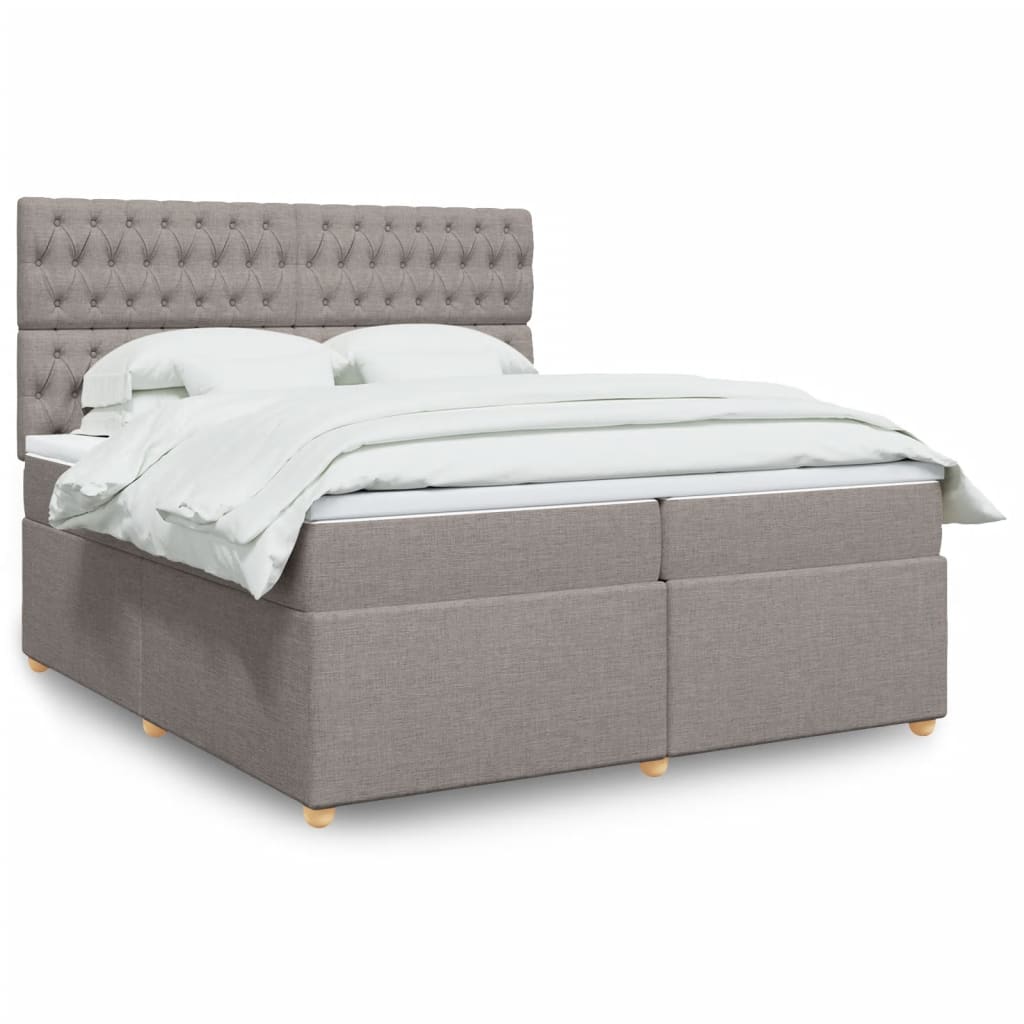Kontinentalseng 200 x 200 cm med madrasser og topmadras - gråbrun