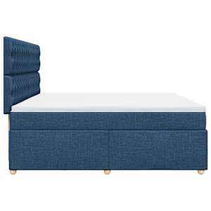 Box spring postel s matrací modrá 200x200 cm textil - obrázek 5