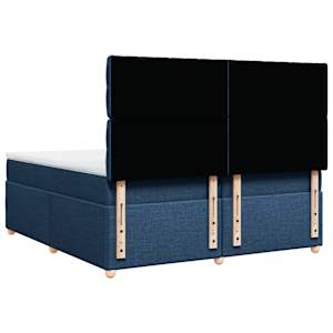 Box spring postel s matrací modrá 200x200 cm textil - obrázek 6