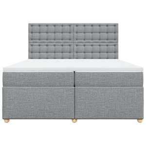 Box spring postel s matrací světle šedá 200 x 200 cm textil - obrázek 4