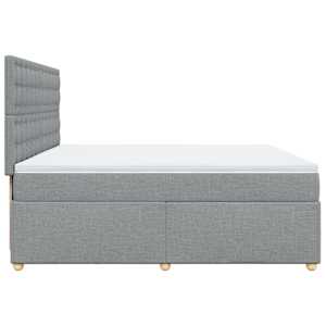 Box spring postel s matrací světle šedá 200 x 200 cm textil - obrázek 5