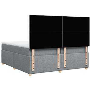 Box spring postel s matrací světle šedá 200 x 200 cm textil - obrázek 6