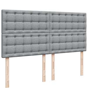 Box spring postel s matrací světle šedá 200 x 200 cm textil - obrázek 7