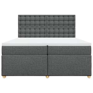 Box spring postel s matrací tmavě šedá 200x200 cm textil - obrázek 4