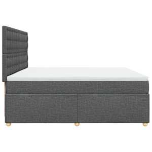 Box spring postel s matrací tmavě šedá 200x200 cm textil - obrázek 5