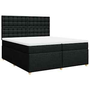 Box spring postel s matrací černá 200x200 cm textil - obrázek 2