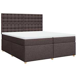 Box spring postel s matrací tmavě hnědá 200x200 cm textil - obrázek 2