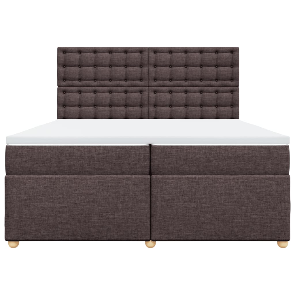 vidaXL Boxspring met matras stof donkerbruin 200x200 cm bruin, foto 4