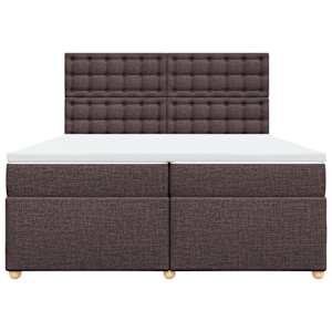 Box spring postel s matrací tmavě hnědá 200x200 cm textil - obrázek 4
