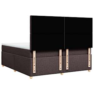 Box spring postel s matrací tmavě hnědá 200x200 cm textil - obrázek 6