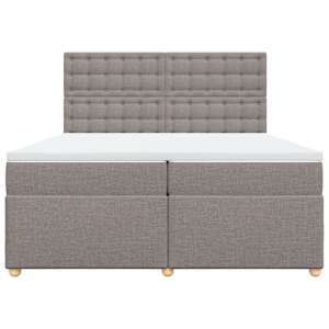 Box spring postel s matrací taupe 200x200 cm textil - obrázek 4