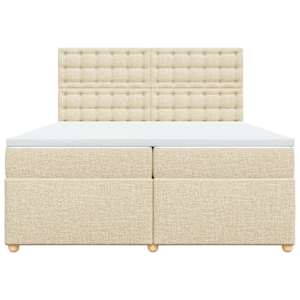 Box spring postel s matrací krémová 200x200 cm textil - obrázek 4