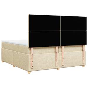 Box spring postel s matrací krémová 200x200 cm textil - obrázek 6