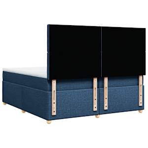 Box spring postel s matrací modrá 200x200 cm textil - obrázek 6