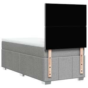 Box spring postel s matrací světle šedá 80 x 200 cm textil - obrázek 6