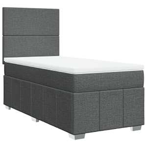 Box spring postel s matrací tmavě šedá 80 x 200 cm textil - obrázek 2