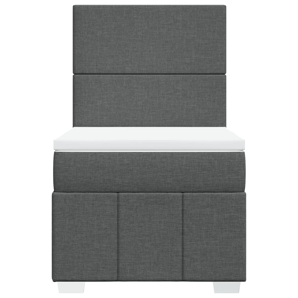 vidaXL Boxspring met matras stof donkergrijs 80x200 cm grijs, foto 4