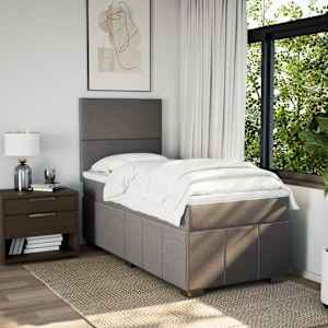 Box spring postel s matrací taupe 80x200 cm textil - obrázek 3