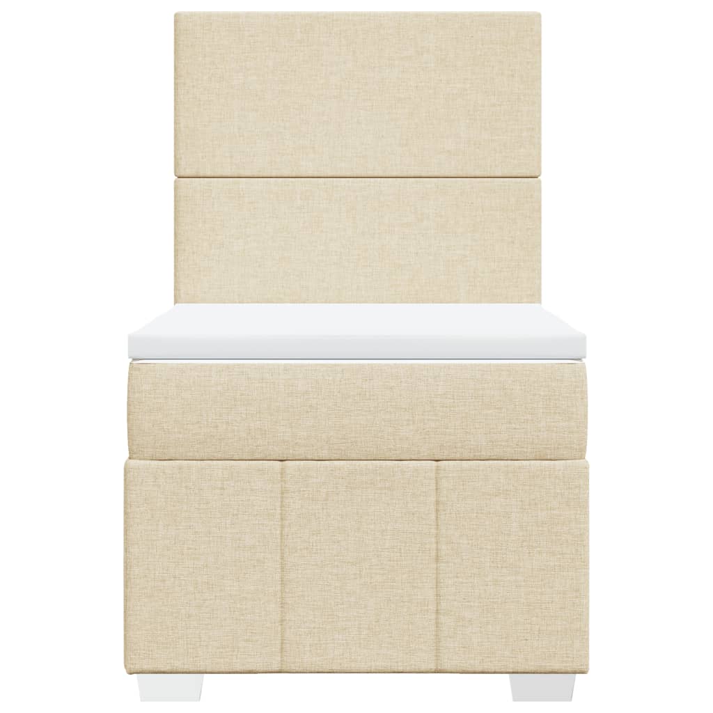 vidaXL Boxspring met matras stof crèmekleurig 80x200 cm, foto 4