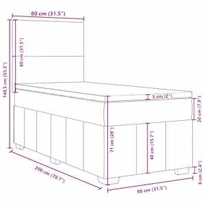 Box spring postel s matrací krémová 80 x 200 cm textil - obrázek 13