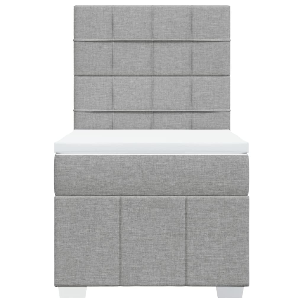 vidaXL Boxspring met matras stof lichtgrijs 80x200 cm grijs, foto 4