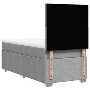 Box spring postel s matrací světle šedá 80 x 200 cm textil - obrázek 6