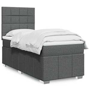 Box spring postel s matrací tmavě šedá 80 x 200 cm textil