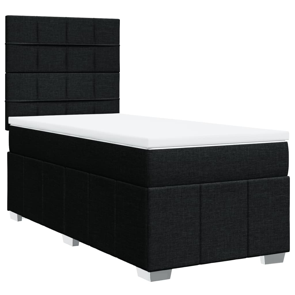 vidaXL Boxspring met matras stof zwart 80x200 cm, foto 3