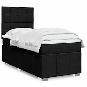 Box spring postel s matrací černá 80 x 200 cm textil - obrázek 1