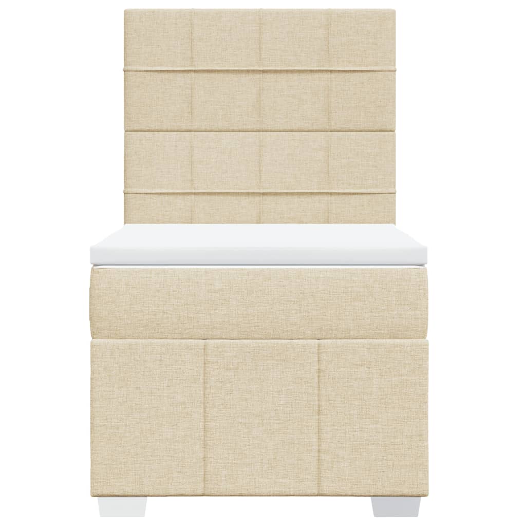 vidaXL Boxspring met matras stof crèmekleurig 80x200 cm, foto 4