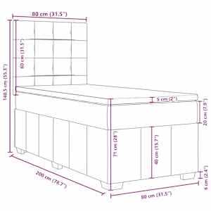 Box spring postel s matrací krémová 80 x 200 cm textil - obrázek 13