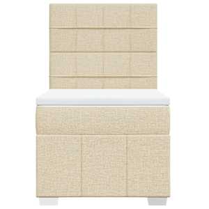 Box spring postel s matrací krémová 80 x 200 cm textil - obrázek 4