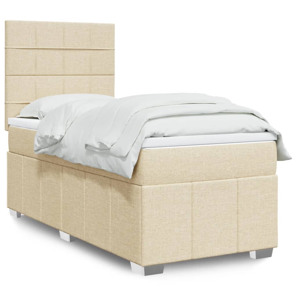 Boxspringbett mit Matratze Creme 80×200 cm Stoff