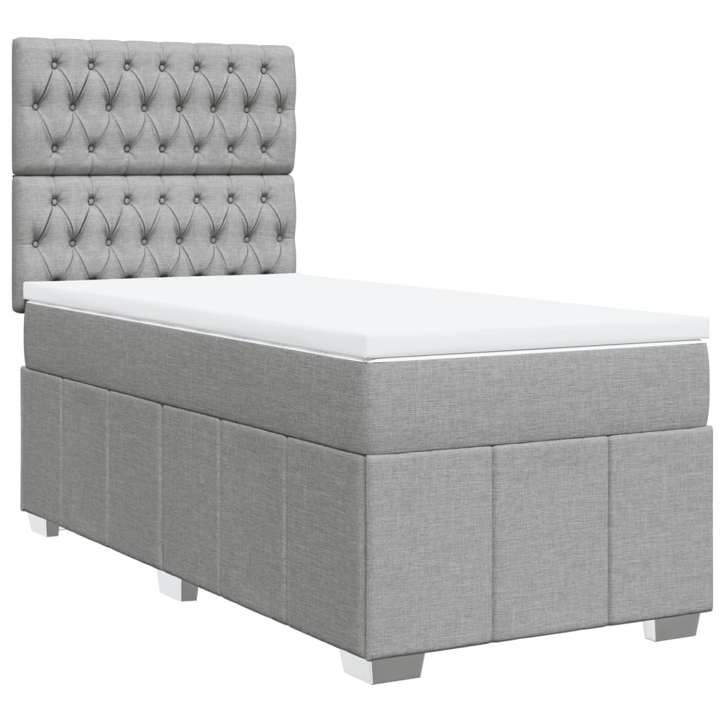 vidaXL Box spring postel s matrací světle šedá 80 x 200 cm textil
