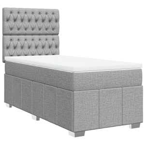 Box spring postel s matrací světle šedá 80 x 200 cm textil - obrázek 2