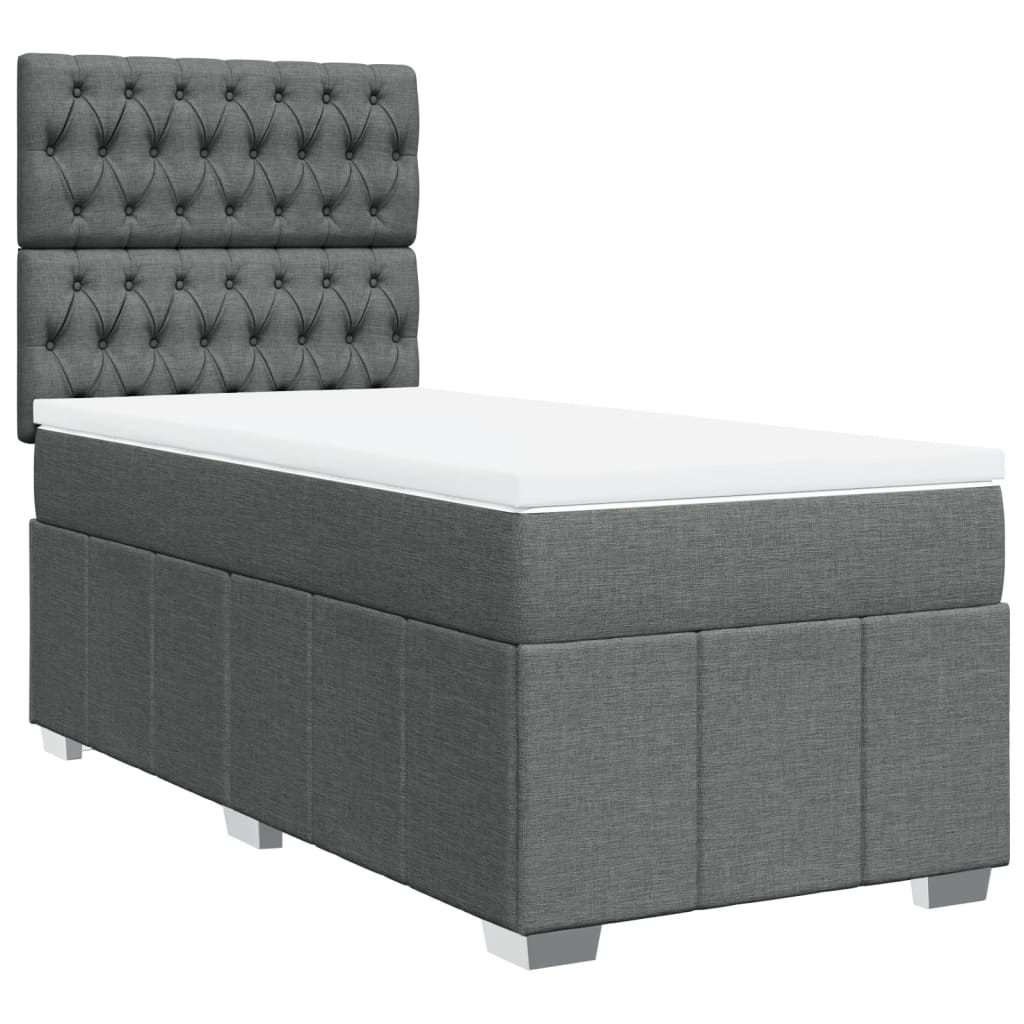 vidaXL Box spring postel s matrací tmavě šedá 80 x 200 cm textil