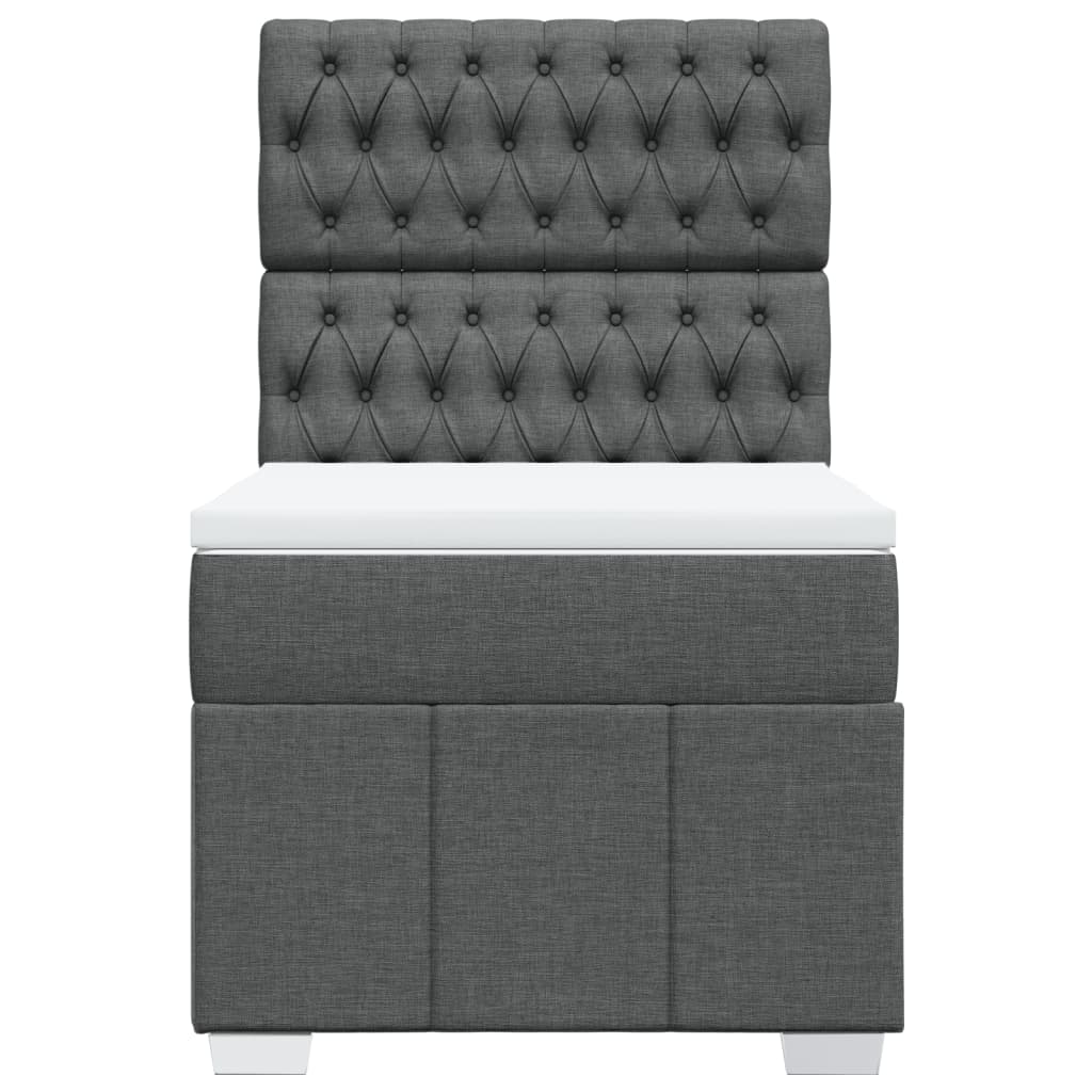 vidaXL Boxspring met matras stof donkergrijs 80x200 cm grijs, foto 4
