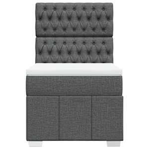 Box spring postel s matrací tmavě šedá 80 x 200 cm textil - obrázek 4