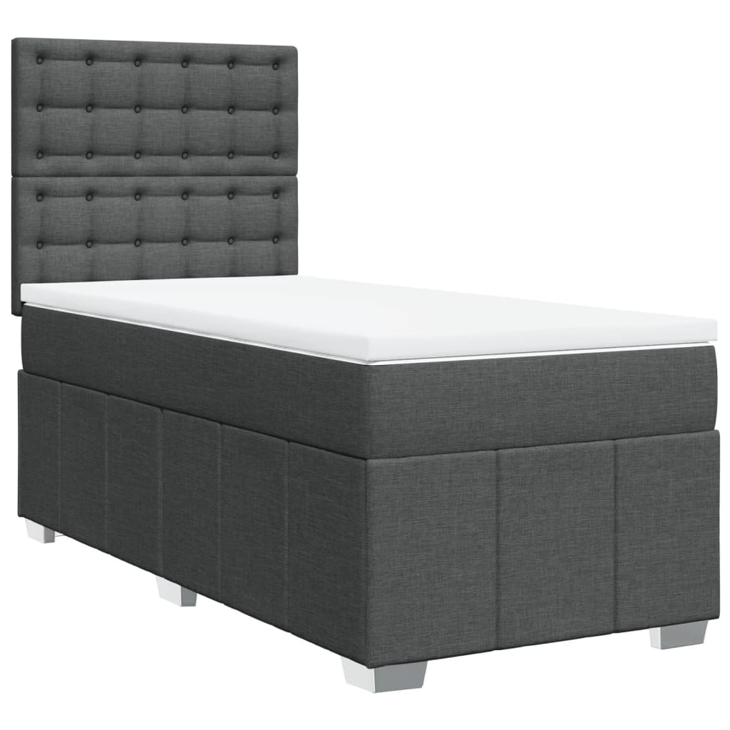 vidaXL Box spring postel s matrací tmavě šedá 80 x 200 cm textil