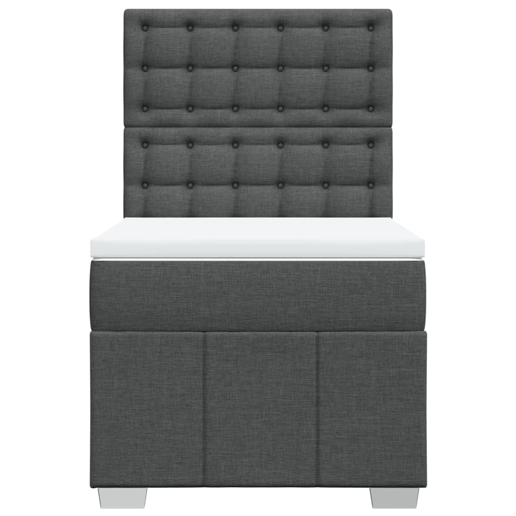 vidaXL Boxspring met matras stof donkergrijs 80x200 cm grijs, foto 4