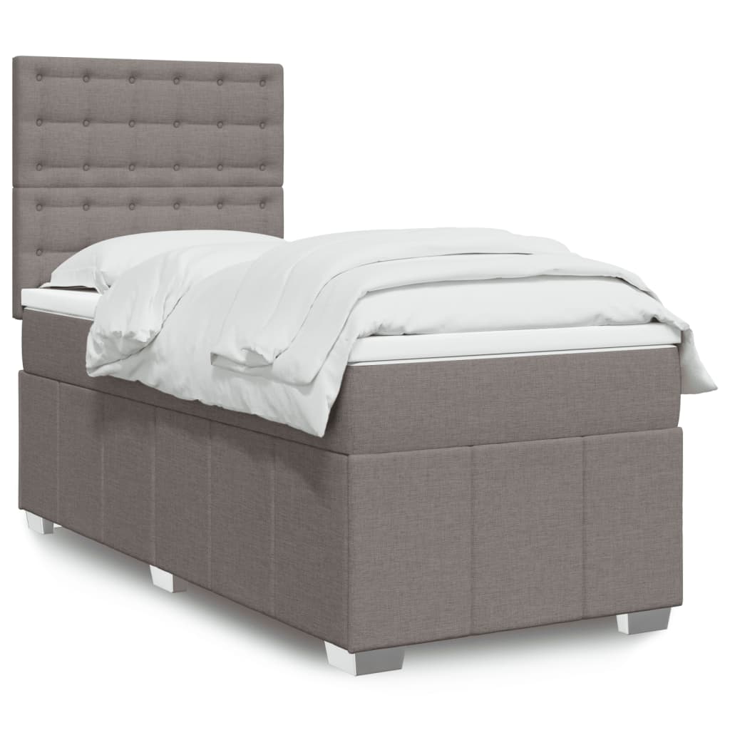 Boxspringbett mit Matratze Taupe 80×200 cm Stoff