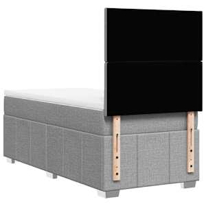 Box spring postel s matrací světle šedá 90x190 cm textil - obrázek 6