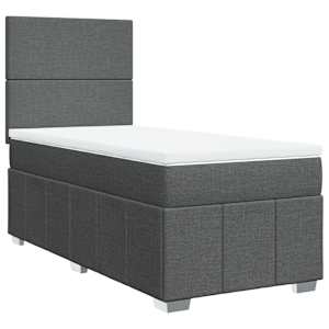 Box spring postel s matrací tmavě šedá 90x190 cm textil - obrázek 2