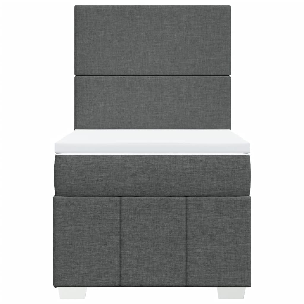 vidaXL Boxspring met matras stof donkergrijs 90x190 cm grijs, foto 4