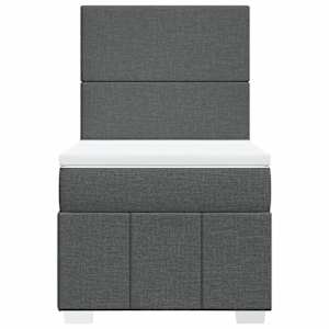 Box spring postel s matrací tmavě šedá 90x190 cm textil - obrázek 4