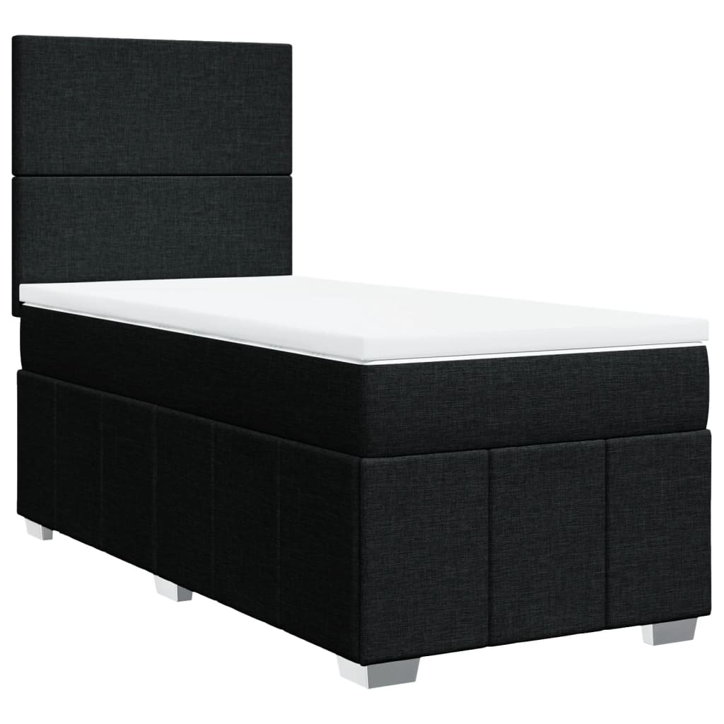 vidaXL Boxspring met matras stof zwart 90x190 cm, foto 3